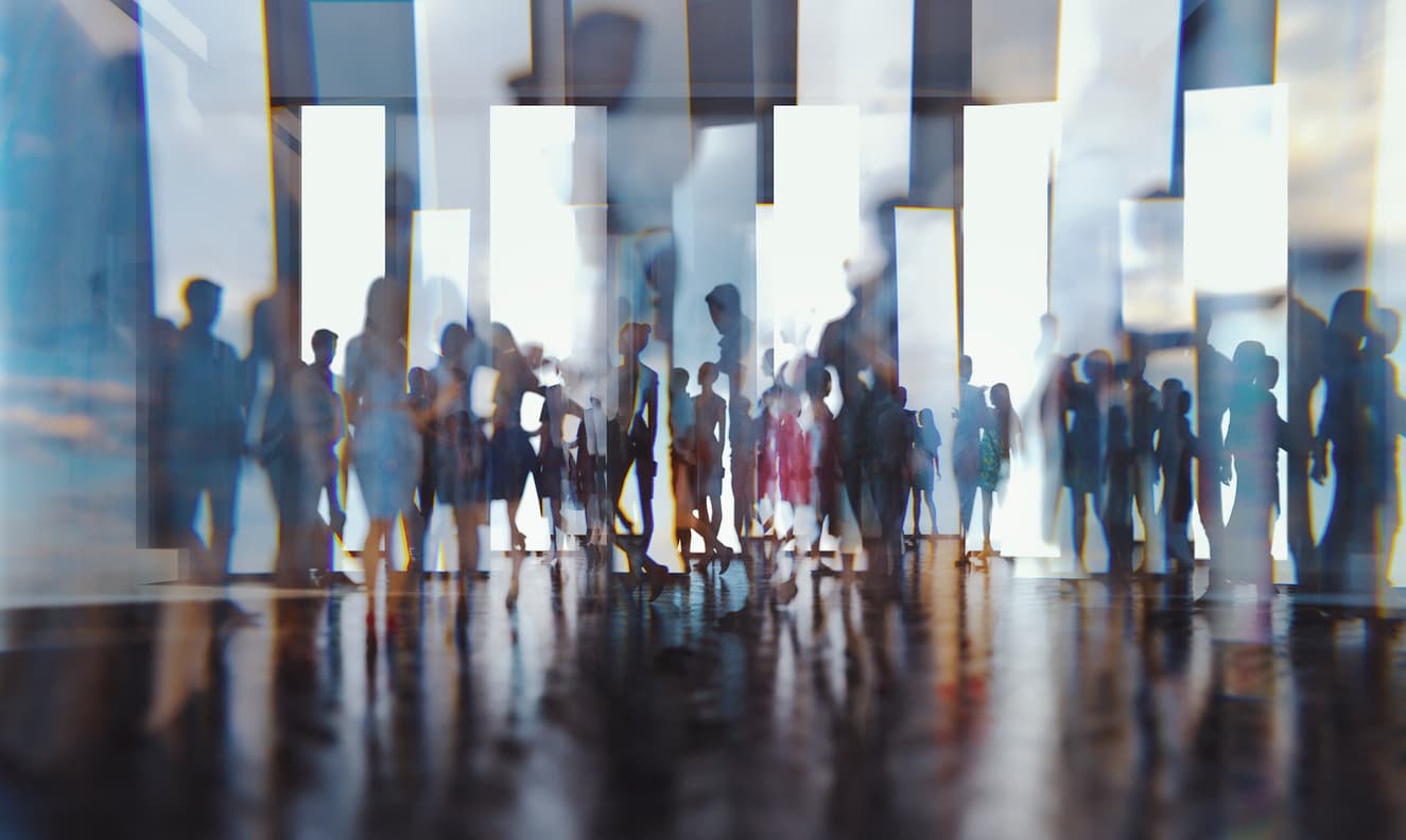 Abstract silhouette of people