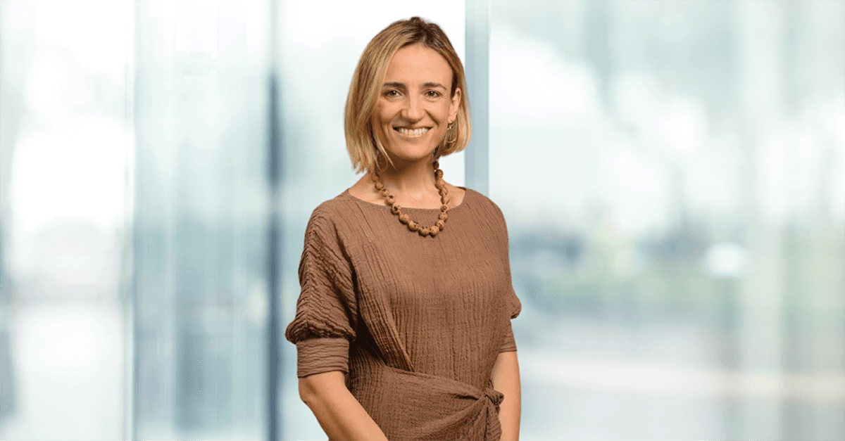 Woman against office background