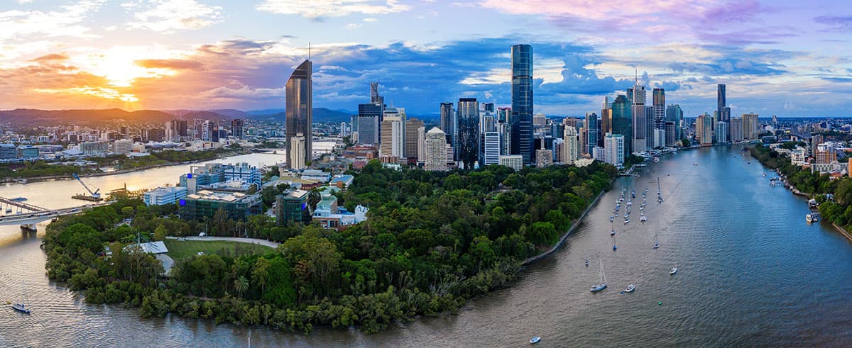 Aerial view of Brisbane, Australia