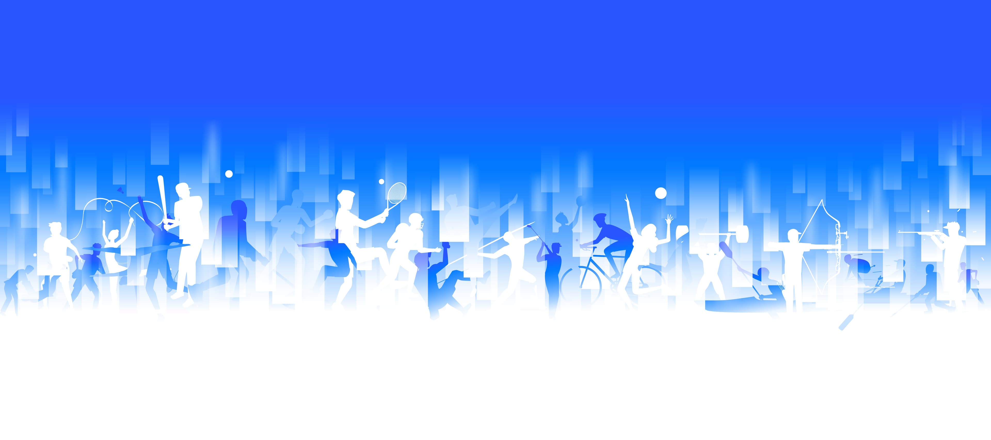 abstract silhouette of people playing sports